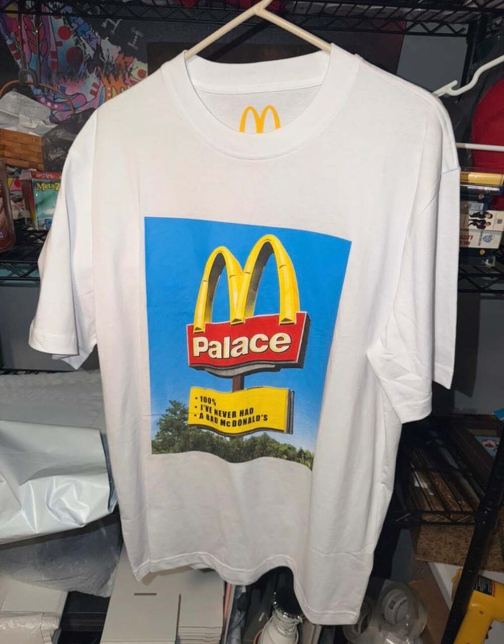 Palace x McDonalds Collab Graphic T-Shirt White Mens Size L Skatewear Streetwear
